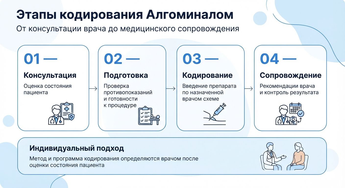 Кодирование препаратом «Алгоминал» в Лесозаводске инфографика